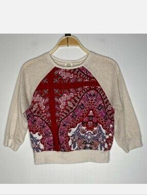 Anthropologie‎ Tiny Floral 3/4 Sleeve Sweater Size XSP